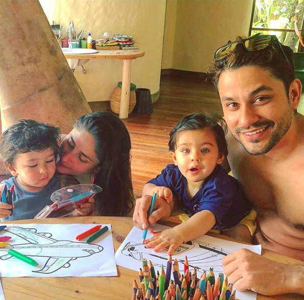 Kareena Kapoor Khan, Taimur Ali Khan, Kunal Kemmu and Inaaya Naumi Kemmu